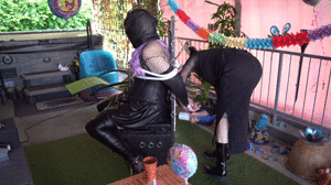 www.bondagecrossdresser.com - Bound by a strange Gothic Woman thumbnail